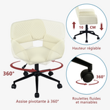 Ensemble avec table d’appoint noire pliable et fauteuil de bureau en velours côtelé beige âââââââ€?BASELINE & ROSS