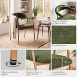 Set of 2 Scandinavian dining room armchairs with beige fabric armrests - Cromwell