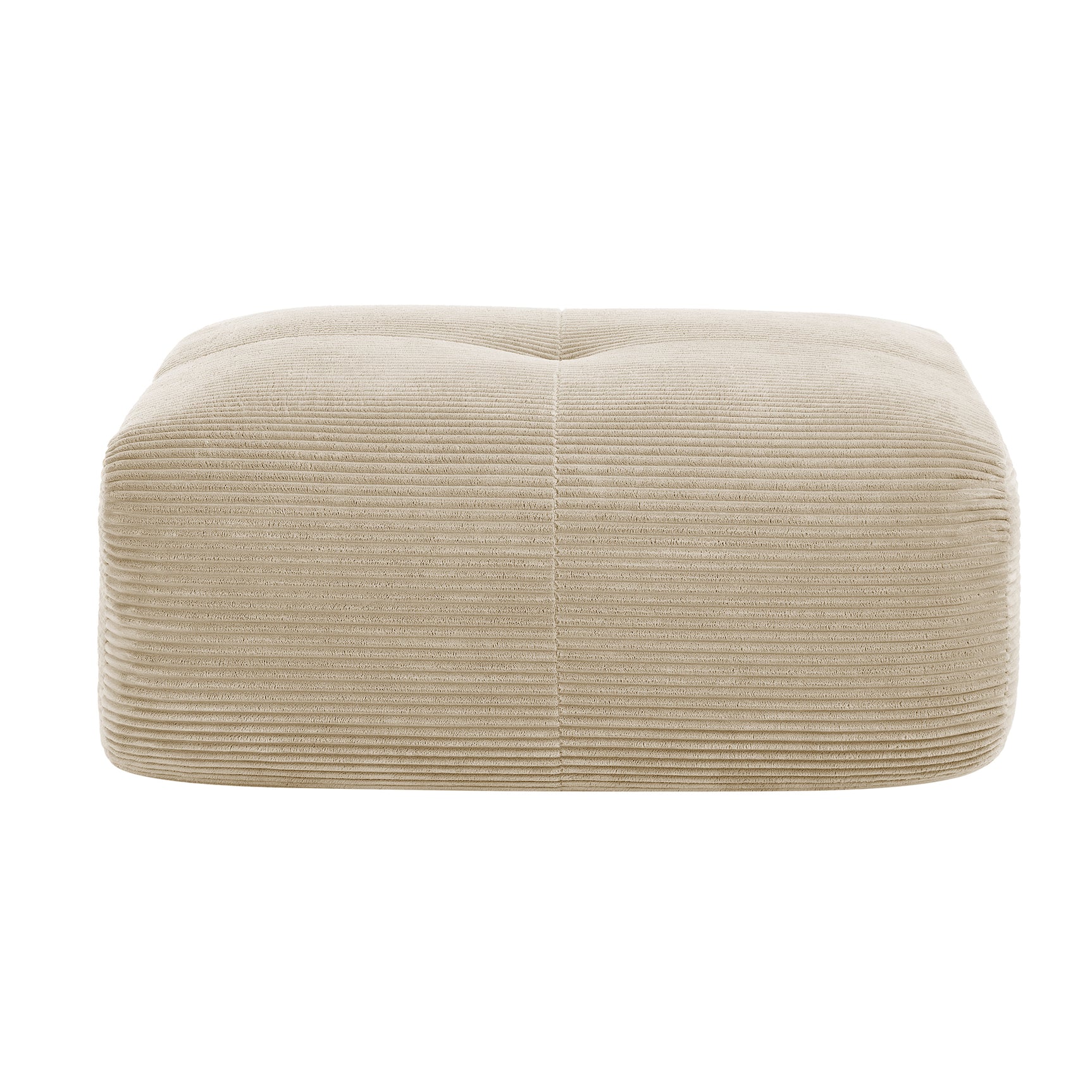 Tabouret en tissu côtelé pour canapé, beige, 1 PCS