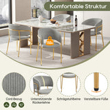 Set of 2 modern gray chopped fabric chairs with tilted wood and metal feet, ergonomic backrest and adjustable feet