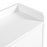 Meuble à chaussures blanc 119x24x122 cm avec 3 tiroirs basculants, tiroir de rangement, étagères réglables et banc rabattable