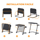 Foldable side table for laptop, adjustable sofa adjustable sofa with tilting tray and cup holder-baseline