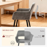 Set 6 skandinavischer Esszimmer Sessel mit grauen Samtarmlehnen - Cromwell Cord