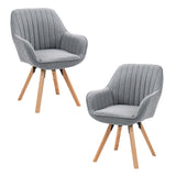 Set of 2 comfortable dining room chairs in gray fabric with 360° swivel - CARSON FABRIC GRAY 2PCS