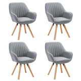 Set of 4 comfortable gray fabric dining room chairs with 360° swivel - CARSON FABRIC GRAY 4PCS