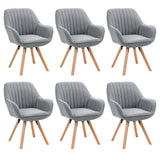 Set of 6 comfortable dining chairs in 360 ° swivel gray fabric - Carson Fabric Gray 6pcs