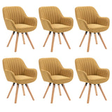 Set of 6 comfortable yellow fabric dining room chairs with 360° swivel - CARSON FABRIC YELLOW 6PCS