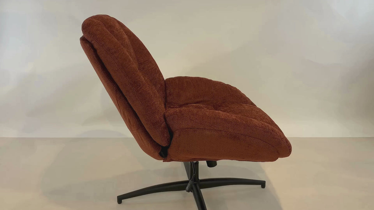 Chaise de bureau pivotante en velours côtelé gris – LITHOPS FIX
