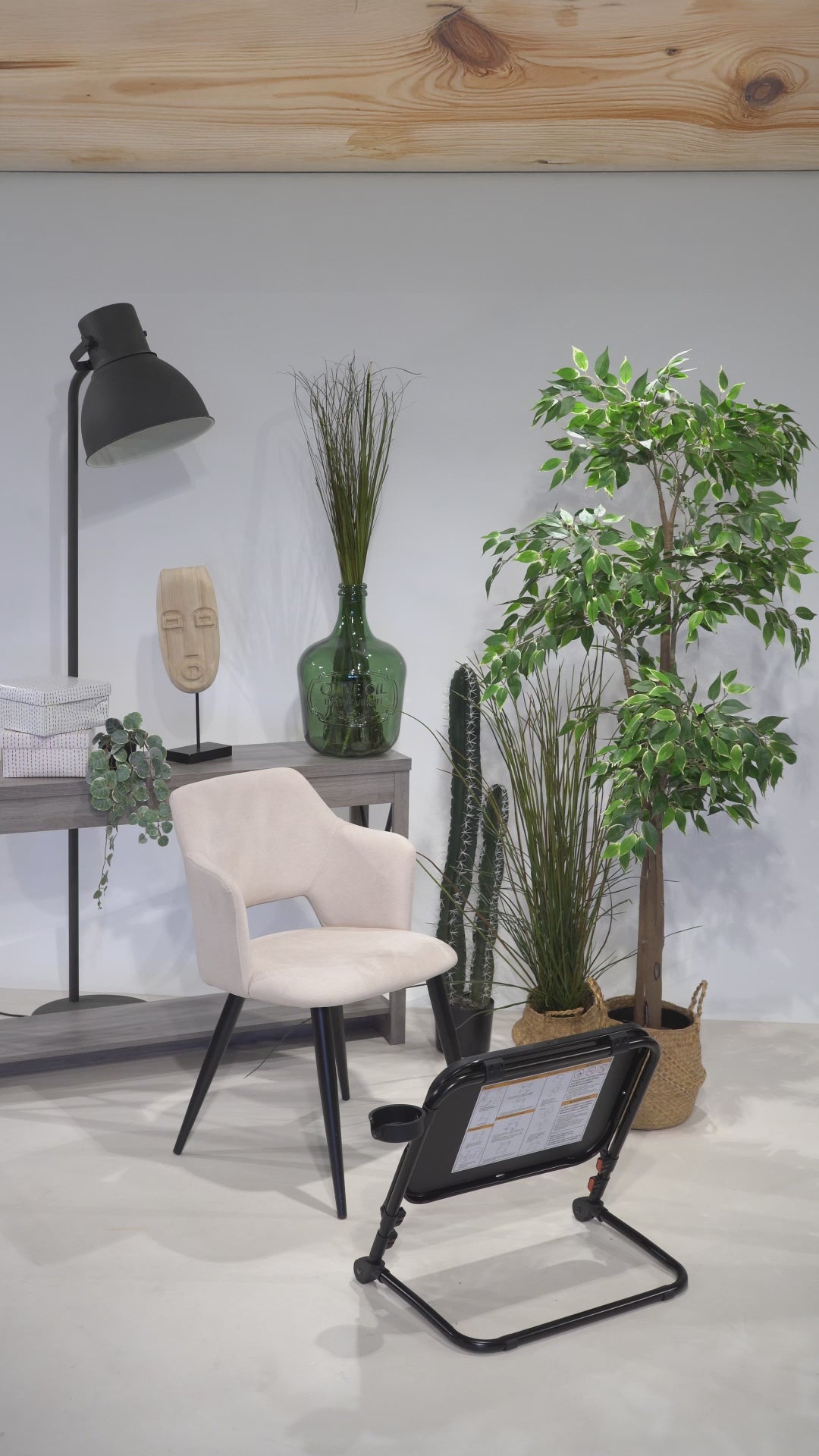Table d’appoint pliable pour ordinateur portable, bout de canapé réglable en hauteur avec plateau inclinable et porte-gobelet - BASELINE