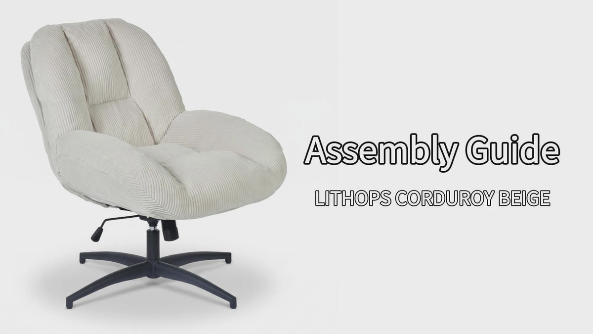 Chaise de bureau pivotante en velours côtelé gris – LITHOPS FIX