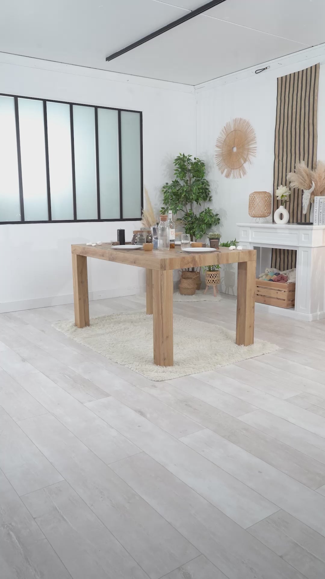 Lot de 2 fauteuils de salle à manger scandinaves avec accoudoirs en tissu mouton bouclette beige - CROMWELL