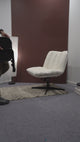 Fauteuil de relaxation réglable et pivotant avec accoudoirs et assise épaisse en chenille beige - CONFOD