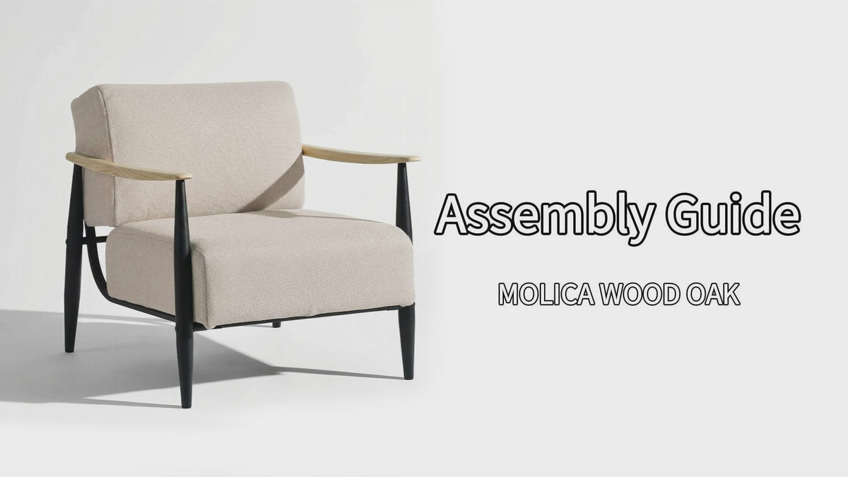 Fauteuil en tissu beige - MOLICA