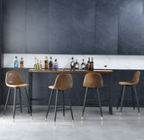 Lot de 2 tabourets de bar industriels avec dossier en suédine - CHARLTON BAR